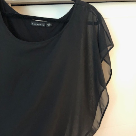 Metaphor Sheer Black Blouse with lining Size XL - Picture 4 of 8